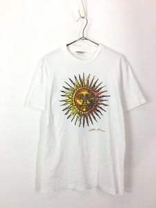 古着 90s USA製 太陽 サン ゴールド 発泡 デザイン 100%コットン Tシャツ M