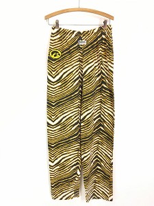 古着 90s ZUBAZ ゼブラ 総柄 Iowa Hawkeyes ホークアイズ カレッジ アメフト イージー パンツ L 古着