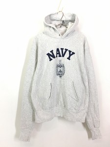 古着 90s USA製 NAVY ミリタリー リバース タイプ ヘビー スウェット パーカー L