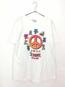 古着 90s JENNY デッドベア ヒッピー ピースマーク Tシャツ L