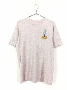 古着 80s USA製 Disney Aladdin アラジン ジーニー 刺しゅう Tシャツ M位 古着