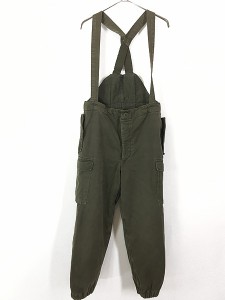 古着 70s オーストリア軍 ミリタリー パデット ワーク サスペンダー オーバー パンツ W34 L25.5?@