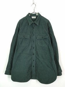 古着 90s USA製 LL Bean 「CHAMOIS CLOTH」 ソリッド シャモアクロス フランネル シャツ ネルシャツ XL TALL