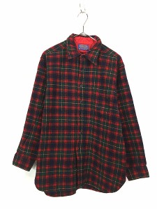 古着 80s USA製 Pendleton タータン チェック ウォッシャブル ウール シャツ XL