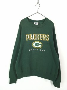 古着 90s USA製 NFL Green Bay Packers パッカーズ 刺しゅう スウェット トレーナー M 古着