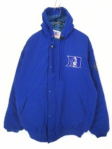 古着 90s USA製 STARTER Duke Blue Devils ブルーデビルズ カレッジ スポーツ パデット ジャケット パーカー XL 古着