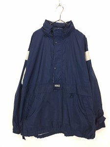 【希少】ナイキ ハーフジップ アノラック センターロゴ XL ネイビー 黄色ゆうみの古着