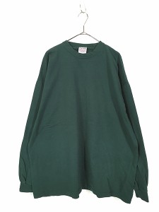 古着 90s USA製 PLUMA 無地 ソリッド 100% ヘビーウェイト コットン 長袖 Tシャツ ロンT XXL