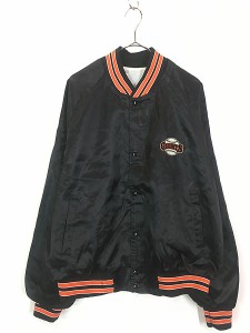 古着 90s USA製 MLB San Francisco Giants ジャイアンツ 光沢 サテン スタジャン ジャケット L位 古着