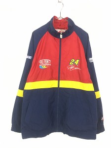 古着 90s CHASE 「Jeff Gordon」 ドライバー 企業 刺しゅう ナイロン レーシング ジャケット L 古着