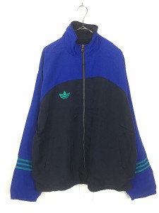 古着 90s adidas トレフォイル 刺しゅう メッシュ 切替 ナイロン ジャケット XL位 古着