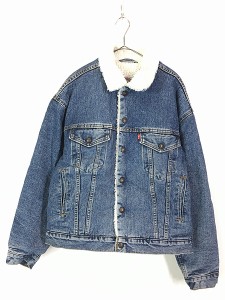 古着 90s USA製 Levi's 70609-4891 ブルー デニム ボア トラッカー ジャケット Gジャン M