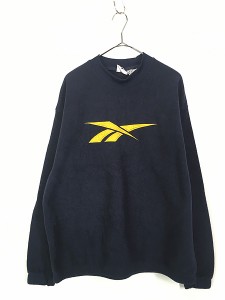 古着 90s Reebok BIG ロゴ プルオーバー フリース ジャケット M 古着