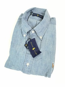 「Deadstock」 古着  Ralph Lauren ワンポイント シャンブレー ダンガリー シャツ XL 古着