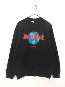 古着 90s Hard Rock Cafe 「LONDON」 ハードロック スウェット トレーナー M 古着