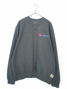 古着 Carhartt 企業 刺しゅう 前V スウェット トレーナー L 美品!! 古着