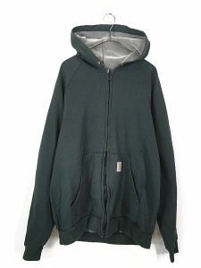 古着 90s Carhartt ベロア ライナー スウェット ジップ パーカー L 古着