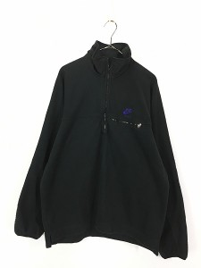 古着 90s NIKE F.I.T. 刺しゅう ハーフジップ フリース ジャケット L位 古着