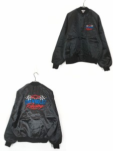 古着 90s CHEVROLET シボレー レーシング 光沢 サテン ジャケット L 古着