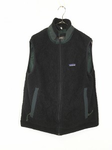 古着 90s USA製 Patagonia 初期 レトロX PEF メッシュ もこもこ パイル フリース ベスト L 古着