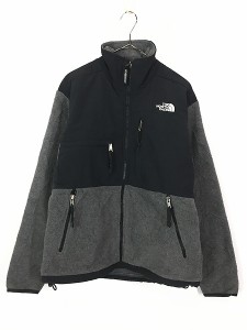 古着 90s USA製 TNF The North Face ナイロン 切替 デナリ フリース ジャケット 黒×グレー S 古着