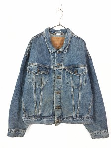 古着 90s Levi's 70598-4891 デカパッチ ワイドシルエット デニム トラッカー ジャケット Gジャン L