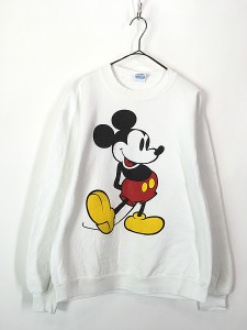 古着 90s USA製 Disney Mickey ミッキー スウェット トレーナー L 古着