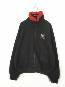 古着 90s CAT レーシング 企業 刺しゅう フリース ジャケット L 古着