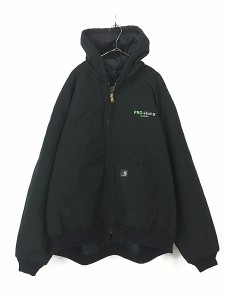 古着 Carhartt 撥水 ナイロン ブラック ダック パデット アクティブ パーカー XXL 古着