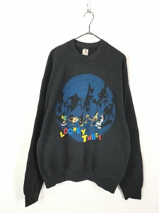 古着 90s USA製 LOONEY TUNES バックスバニー 忍び足 シルエット スウェット トレーナー XL 古着