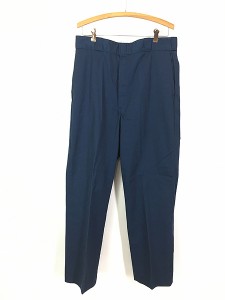 古着 90s USA製 Dickies 874 コットンツイル ワーク チノ パンツ ストレート ネイビー W35 L31 美品!!