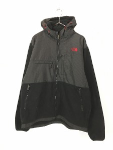 古着 TNF The North Face 黒×チェック POLARTEC デナリ フリース ジャケット パーカー L 古着