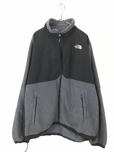 古着 TNF The North Face 黒×グレー 4ポケット フリース ジャケット XL 古着