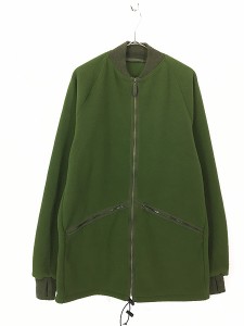 古着 90s イギリス軍 名作 「LINER GREEN Thermal」 ミリタリー 襟リブ フリース ジャケット コート オリーブ XL位