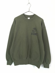 古着 90s USA製 DSCP by M.J.SOFFE 「USMC」 ミリタリー トレーニング スウェット トレーナー L