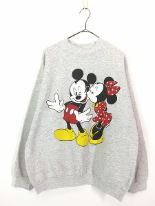 古着 90s Disney ミッキー ミニー キス スウェット トレーナー XL位 古着