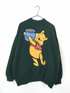 古着 90s USA製 Disney Pooh はちみつ大好き クマのプーさん スウェット トレーナー XL 古着