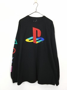 古着 PlayStation プレステ テレビ ゲーム ロゴ 長袖 Tシャツ ロンT XXL 古着