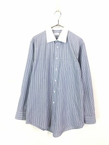 古着 90s USA製 Christian Dior マルチ ストライプ クレリック ドレス シャツ 15 1/2