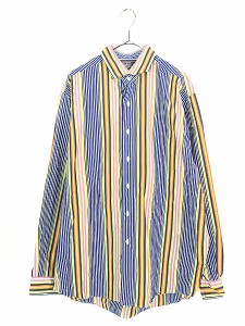 古着 Polo Ralph Lauren 「WESTERTON」 カラフル マルチ ストライプ ワイドカラー シャツ L 古着