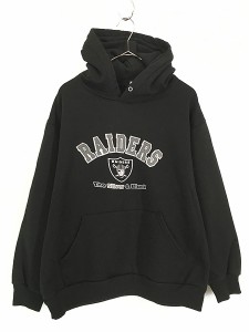 古着 90s USA製 NFL Las Vegas Raiders レイダース 両面 スウェット パーカー M 古着