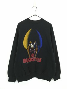 古着 90s USA製 LOONEY TUNES ヨセミテ サム × BUCKEYES カレッジ アメフト スウェット トレーナー XL 古着