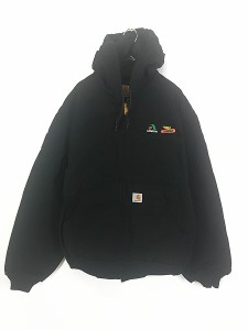 古着 90s USA製 Carhartt 裏地 メッシュ ブラック ダック アクティブ パーカー ジャケット XL 古着