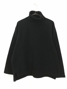 古着 90s USA製 J Crew タートルネック プルオーバー フリース ジャケット オールブラック M