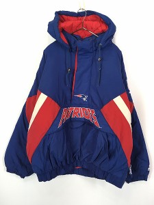 古着 90s NFL New England Patriots ペイトリオッツ パデット ハーフジップ ナイロン ジャケット XL 古着