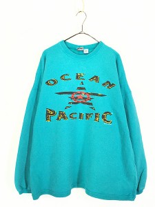 古着 90s OP Ocean Pacific 「All Access」 星 スター グラフィック スウェット トレーナー L/XL