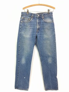 古着 90s Levi's 505-0216 縦落ち 濃紺 ブルー デニム パンツ ジーンズ スリム W31 L31