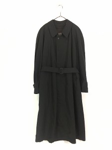 古着 80s Christian Dior 比翼 ステンカラー トレンチ コート ロング丈 ライナー完備!! ブラック 40L 美品