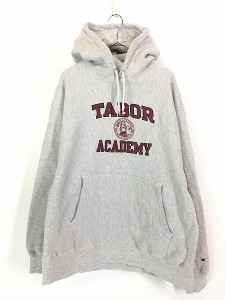 古着 00s Champion Reverse Weave 「TABOR ACADEMY」 3段 カレッジ リバース スウェット パーカー L 古着