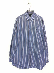 古着 90s Ralph Lauren 「BLAKE」 マルチ ストライプ BD シャツ M 古着